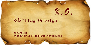 Kállay Orsolya névjegykártya